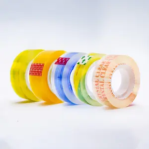 Wholesale Single Side Adhesive Stationary Tape Rubber Yellowish Clear Bopp Stationery Tape