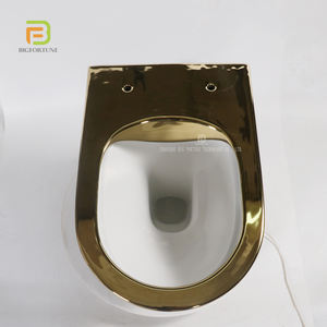 Inodoro colgante de pared con trampa en P de estilo europeo, inodoro suspendido <span class=keywords><strong>flotante</strong></span>, inodoro colgante montado en la pared dorado de lujo para Hotel - Product Image 5