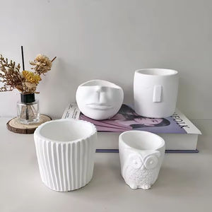 J236 Venda quente Estilo Nórdico Cimento Rosto Forma Silicone Planta Pote Molde Criativo Retrato Rosto Silicone Concreto Folwerpot Mold - Product Image 2