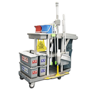Chariot à main multifonctionnel en plastique, chariot de nettoyage, chariot de service pour hôpital et hôtel, chariot à outils et à tissus, polyvalent et durable - Product Image 2