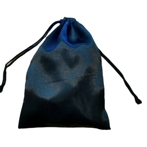 Sacs en tissu satiné noir, doux, avec logo imprimé, sac en soie à cordon, pochette d'emballage cosmétique, personnalisation - Product Image 3