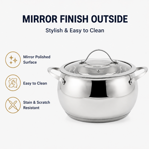Ensemble de 10 ustensiles de cuisine en acier inoxydable, finition satinée, couvercle en verre, <span class=keywords><strong>poignée</strong></span> en acier inoxydable, compatible avec tous les types de cuisinières (induction, gaz, électrique, céramique, halogène), OEM - Product Image 5