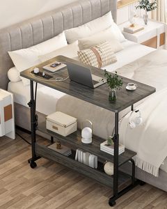 Bureau mobile sur roulettes avec prises électriques, bureau <span class=keywords><strong>réglable</strong></span> <span class=keywords><strong>en</strong></span> <span class=keywords><strong>hauteur</strong></span> <span class=keywords><strong>de</strong></span> 32 pouces, <span class=keywords><strong>table</strong></span> portable pour ordinateur portable, utilisable au <span class=keywords><strong>lit</strong></span>, sur le canapé ou au bureau - Product Image 6