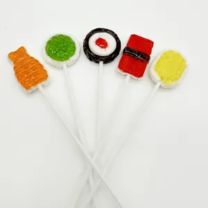new lollipop candy assorted sushi shapes food shapes candies hard candy wholesale with HALAL