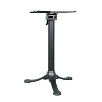 Pieds de table pliants robustes noirs en aluminium avec base en fonte à 4 branches pour salle à manger, cuisine, hôtel, commerce, café, restaurant