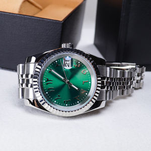 Minimalist Design Stainless Steel Sapphire Crystal Pointer Dial 5ATM Waterproof Slim Case Automatic <b>Watch</b> - Product Image 2