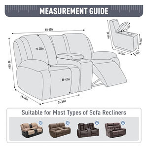 Jakarlı <span class=keywords><strong>Recliner</strong></span> <span class=keywords><strong>Loveseat</strong></span> Slipcover elastik streç 2-Seat uzanmış kanepe kanepe kılıfı orta konsol ile - Product Image 3