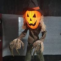 Grande citrouille électrique d'Halloween, accessoire de décoration pour maison hantée intérieure, décoration animatronique lumineuse effrayante pour Halloween
