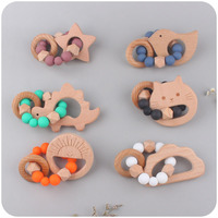Bracelet de dentition en Silicone pour bébé, accessoire sensoriel pour les tout petits, clip de sucette, pour poussée des dents, nouveau-né,