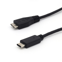 Kabel USB 3.1 C Male ke mikro B, Hard Drive eksternal USB Tipe C ke USB mikro B kecepatan tinggi untuk HDD
