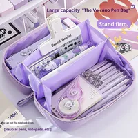 Trousse à crayons transparente en plastique grande capacité pour garçons, nouveauté 2024, fournitures scolaires pour écoles et bureaux