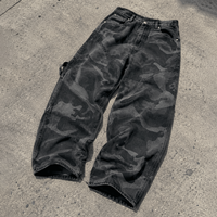 Ouna Clothing Manufacturers - Jeans cargo en denim camouflage vintage pour homme, coupe droite et ample, sur mesure