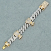 Bracelet à breloques en argent sterling avec moissanite taille radiant de luxe, fermoir durable, idéal pour mariages, fêtes et occasions spéciales, personnalisable, le plus vendu