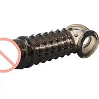 Wiederverwendbare Silikonkondome für Männer – Weicher Penis-Cockring aus schwarzem Silikon