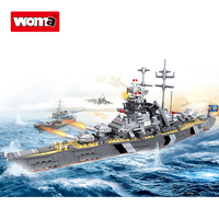 WOMA TOYS C0138 Puzzle pour enfants, bateaux de l'armée, modèle de bateau en plastique, petits blocs de construction, briques, cadeau d'anniversaire pour garçon, ensemble de bricolage