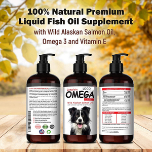 Wild Gevangen Ijslandse Zalmolie 100% Natuurlijk <span class=keywords><strong>Omega</strong></span> <span class=keywords><strong>3</strong></span> Visolie Hondensupplement Vermindert Het Afstoten Ondersteunt Huid En Vacht Voor Honden - Product Image 2