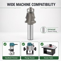 Fraise à rainurer avec guide à roulement, queue de 1/4" et 1/2", en carbure de tungstène, pour le façonnage décoratif des bords, outil de fraisage pour le travail du bois