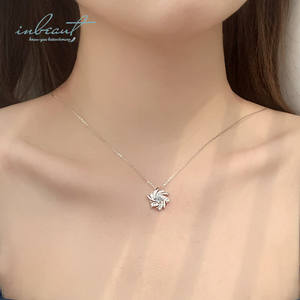 Argent 925 Original 1 Carat diamant Test passé brillant coupe D couleur Moissanite collier pendentif <span class=keywords><strong>moulin</strong></span> à vent pour femmes bijoux fins - Product Image 4