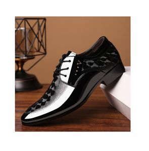 Talla 38-48 Zapatos de cuero de <span class=keywords><strong>traje</strong></span> de negocios para hombres británicos Zapatos de cuero de reunión de boda individuales clásicos de moda - Product Image 1