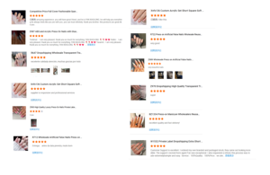 174 Tarte aux fraises faux ongles faits à la main peints à la main 3D Premium Nail Art en gros, longs ongles oeil de chat français - Product Image 4