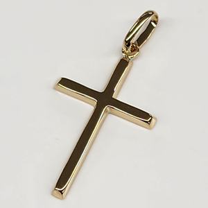สร้อยคอไม้กางเขนสีทอง18K สไตล์ญี่ปุ่นสำหรับทุกเพศ - Product Image 1