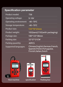 T36 OBD2 Automotive <strong>Scanner</strong> Read &amp; Erase Fault <strong>Codes</strong> - Product Image 5