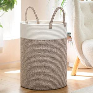 Panier à linge pliable, panier à linge féminin, panier à couverts tissé, grand panier de rangement en jacinthe de bois, 12X12, tissu PP - Product Image 4