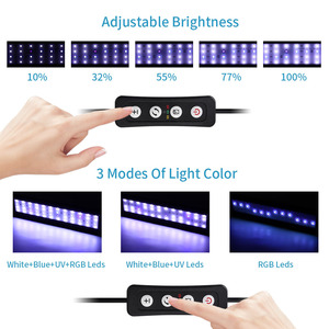 Lámpara LED <span class=keywords><strong>para</strong></span> <span class=keywords><strong>Acuario</strong></span>, Espectro Completo, Iluminación Ajustable <span class=keywords><strong>para</strong></span> Plantas Acuáticas, Hierba y Peceras, Lámpara Rectangular de Plástico PVC - Product Image 4