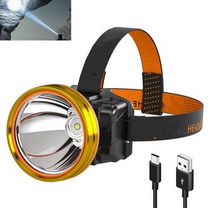 CITICITY ไฟหน้าสำหรับตั้งแคมป์, ไฟฉายคาดศีรษะแบบชาร์จไฟได้ USB น้ำหนักเบาพิเศษระยะไกลสำหรับการเดินป่ากลางแจ้งในกรณีฉุกเฉิน - Product Image 1