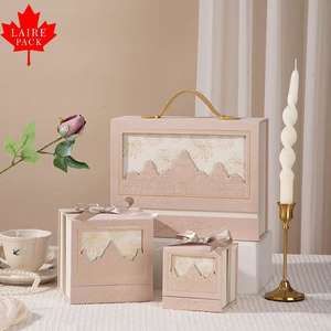 Boîte à bonbons de mariage de style château carré européen LAIRE, estampage dorée, banquet, boîte à bonbons à main, luxe léger, cadeau d'anniversaire exquis - Product Image 1