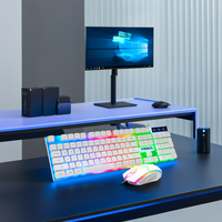 Yamaha Keyboard Mouse Kombo ergonomis, Set Mouse Keyboard 104 tombol Plug and Play optik berkabel USB ergonomis untuk Desktop