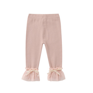Nuovi <span class=keywords><strong>Leggings</strong></span> Autunnali per Bambine in Cotone Tinta Unita Traspiranti a Tutta Lunghezza - Product Image 1