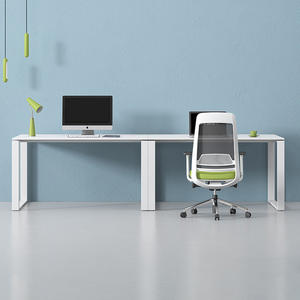 Moderno bianco mobili da lavoro struttura in metallo scrivania da ufficio postazione di lavoro <span class=keywords><strong>segretaria</strong></span> da tavolo con contenitore - Product Image 4