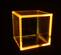 Boîte de présentation acrylique transparente lumineuse avec bande LED, rangement anti-poussière, épaisseur et couleur personnalisables, découpe sur mesure