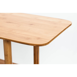 Solid wood minimalist retro double-layer <b>standing</b> cleaning table for living room bamboo <b>control</b> panel - Product Image 4
