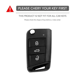<span class=keywords><strong>Coque</strong></span> de <span class=keywords><strong>clé</strong></span> en silicone à 3 boutons pour VW Polo Golf 7, Skoda Octavia Kodiaq Karoq, <span class=keywords><strong>SEAT</strong></span> Ateca <span class=keywords><strong>Leon</strong></span>, 2016-2018 - Product Image 2