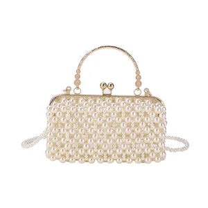 Handmade Beaded Handbags Ladies Clutch Purse Pearl Designer Bags Luxury Evening Bags for Women 2024