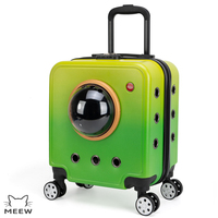 Sac de transport pour animaux de compagnie à roulettes, couleur dégradée, avec fenêtre bulle sphérique, respirant, pour les visites chez le vétérinaire en extérieur