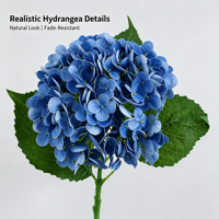 Penjualan Panas Ranting Bunga Simulasi Berwarna-warni Ukuran Besar untuk Dekorasi Pernikahan, Pesta, dan Rumah, Vas Hias, Batang Hydrangea Buatan