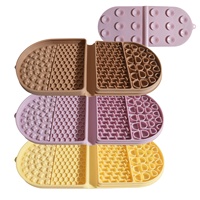 Tapis de léchage pliable en silicone pour animaux de compagnie, gamelle anti-glouton de qualité alimentaire, jouet d'enrichissement multi-textures portable pour chats et chiens