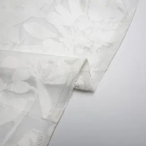 KEER Factory Custom Wholesale 100% Polyester Satin Jacquard Fabric for Fashional Garment