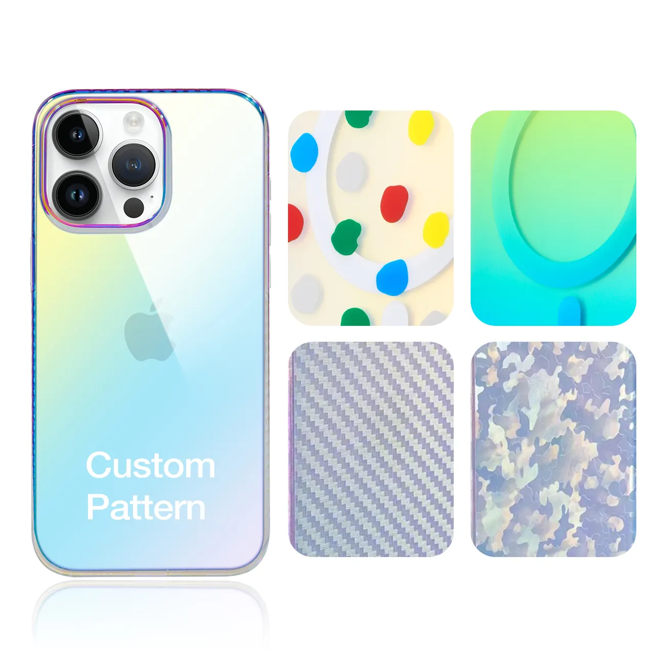 Customize IMD Sublimation Print Iridescent Protect Phone Case magnetic safe ring funda for iPhone 15 14 pro max women and girls