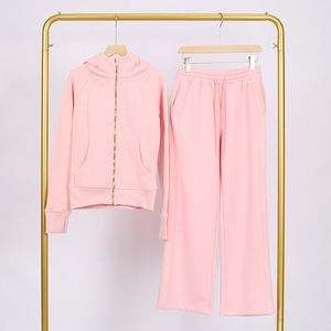 Dropshipping Resell Vendor Crop <b>Top</b> Sweatshirt Hoodie and Sweat Pants Set Womens Yoga Wear Ropa Deportiva Zip up Pullover - Product Image 2