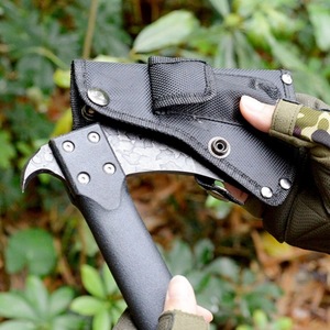 Hache multifonctionnelle en acier inoxydable, hache de camping, hache à main incurvée en acier à haute teneur en carbone, couteau tactique de survie tranchant - Product Image 4