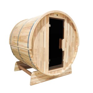 Sauna de Barril de Cedro Moderna para Exteriores Royal Saunas para 4 Personas |   Spa de Bienestar Ecológico de Madera Sólida para Parques y Jardines - Product Image 1