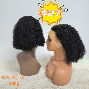 Promotion 27$ Water Wave 200% Density 200g 13x4 <b>Bob</b> <b>Wigs</b> 10-14 Inches 100% Virgin Human Hair Brazilian Hair Wholesales for woman - Product Image 1