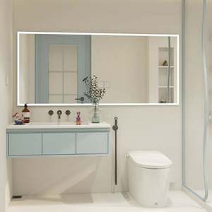 Meuble de salle de bain moderne série Dream Blue, meuble de salle de bain flottant en bois avec miroir intelligent - Product Image 3