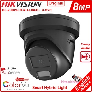 Telecamera di Rete IP Turret Hik Originale DS-2CD2387G2H-LISU/SL 8MP ColorVu Smart-Hybrid-Light AcuSense Audio Bidirezionale PoE Nera 2.8mm - Product Image 2