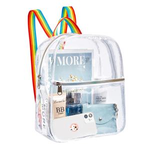 Hot Selling Cute Mini Transparent PVC <b>Clear</b> Bag Multi-Color Letter Pattern <b>Backpack</b> with Zipper Closure Internal Frame - Product Image 3