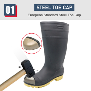 Nouvelles bottes de sécurité en PVC pour hommes, avec embout en acier, anti-perforation, antidérapantes, résistantes à l'huile, aux acides et aux alcalis, imperméables, avec logo personnalisé - Product Image 3